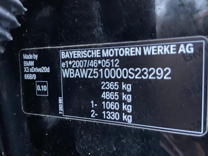 Tikko ievests. BMW X3 X-Drive ar 2.0D B47 (140Kw-190Z/s). Dīzeļa dzinēju un automātisko ātrumkārbu