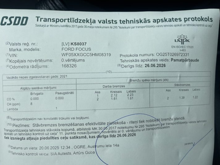 Ford Focus 1.0 Benzins 2017 gads